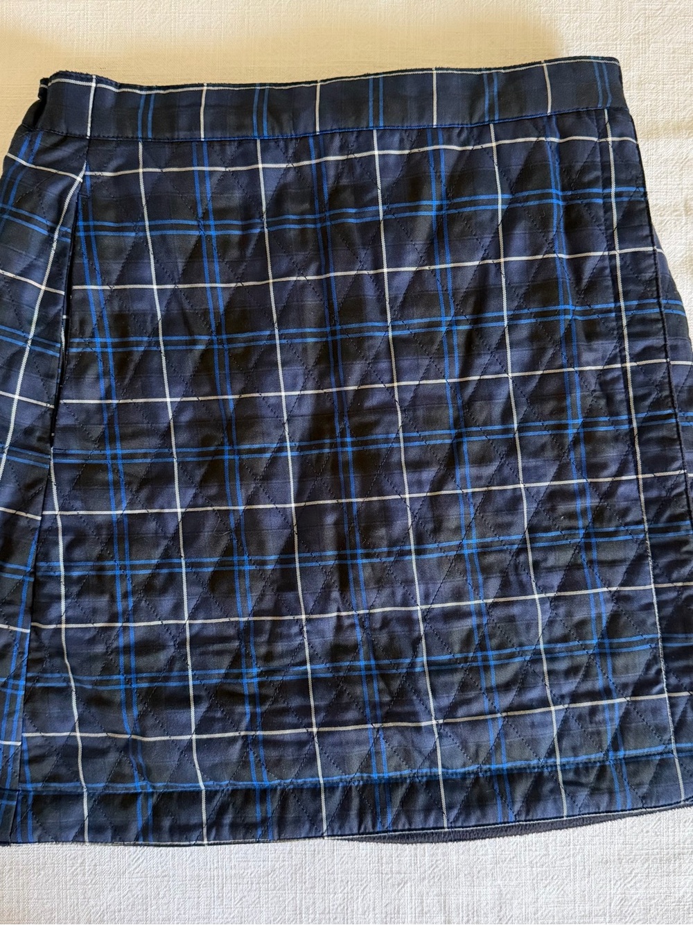 Uniqlo Reversible Quilted Blue Plaid Skirt